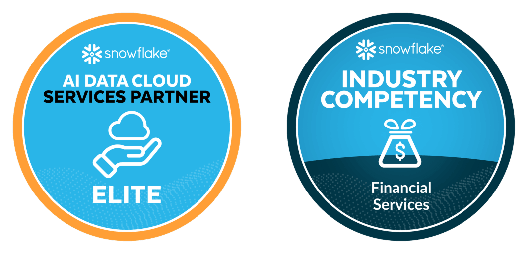 Snowflake Badges (AI Cloud + Industry Competency: Finanical Services)