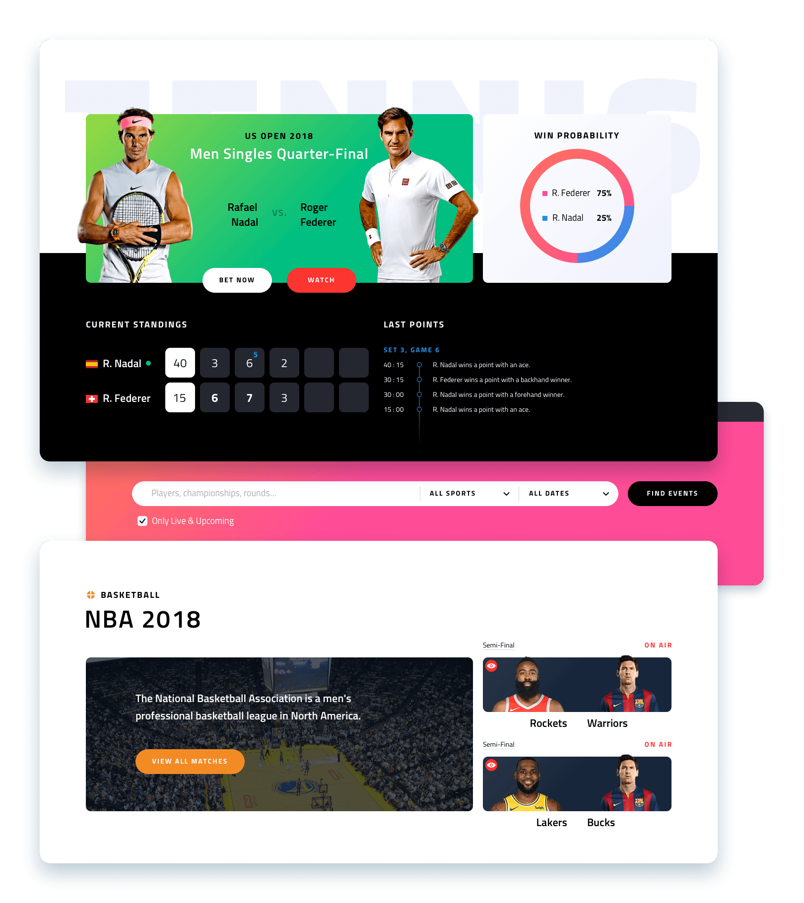 Image of Live Betting Solution Interface