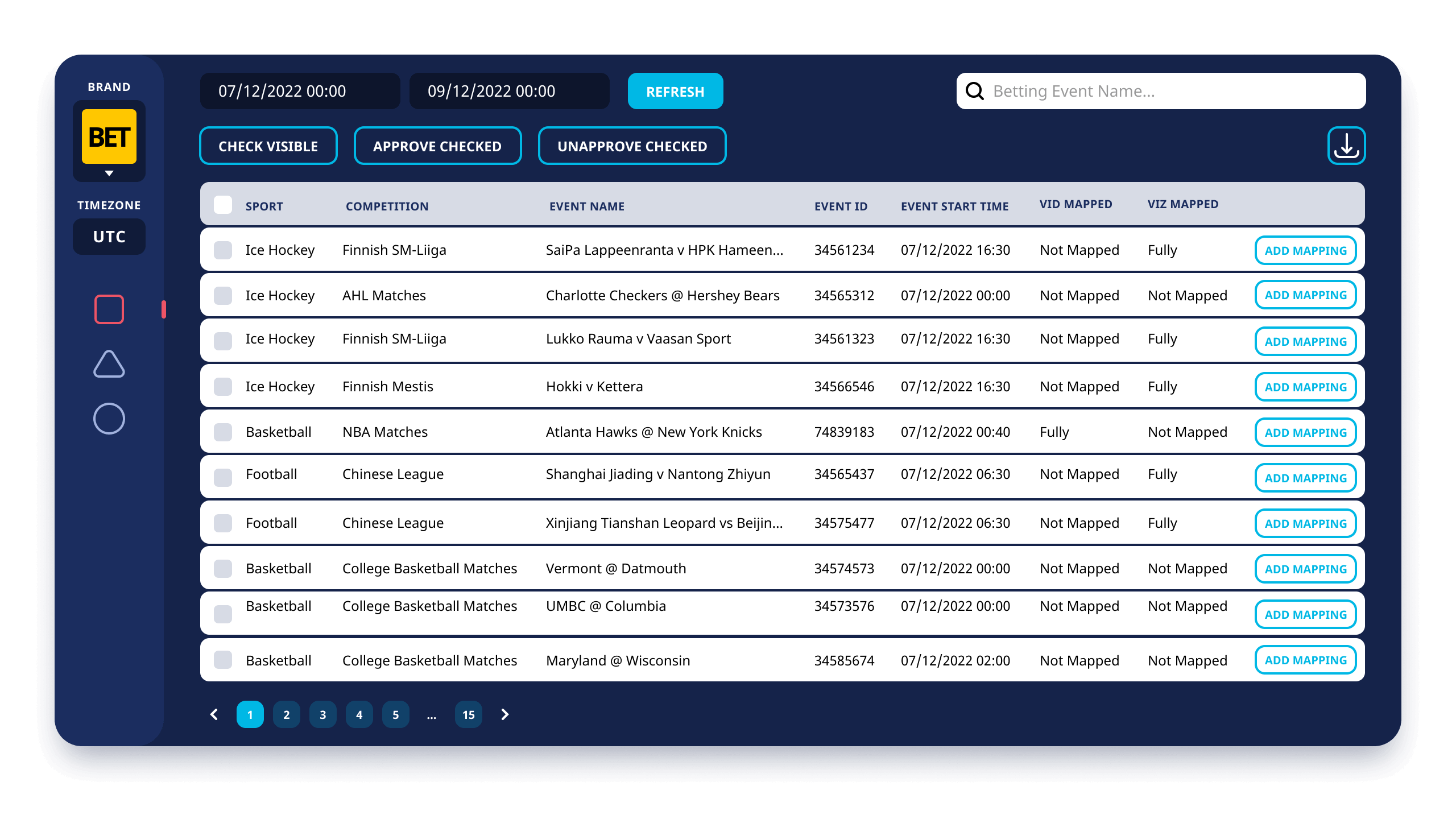 Exemplary Screenshot from the Client’s Application